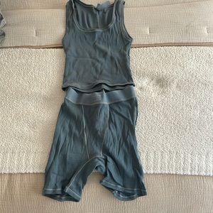 Skims Cotton Rib Set Blue